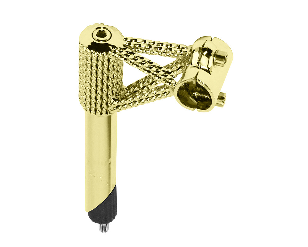 Quad Twisted Lowrider Stem 22.2mm Gold.