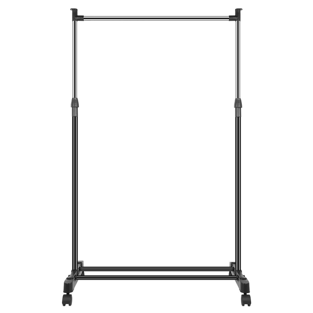 Single/Double Adjustable Clothes Hanger Rolling Garment Rack Duty Rail Organizer