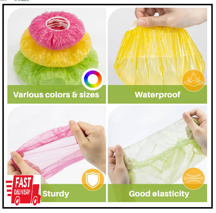 60Pcs Bowl Covers Reusable - Plastic Bowl Covers Elastic Reusable Fresh Keeping