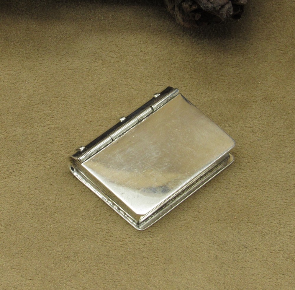 Vintage Sterling Silver Book-Shaped Pill Box
