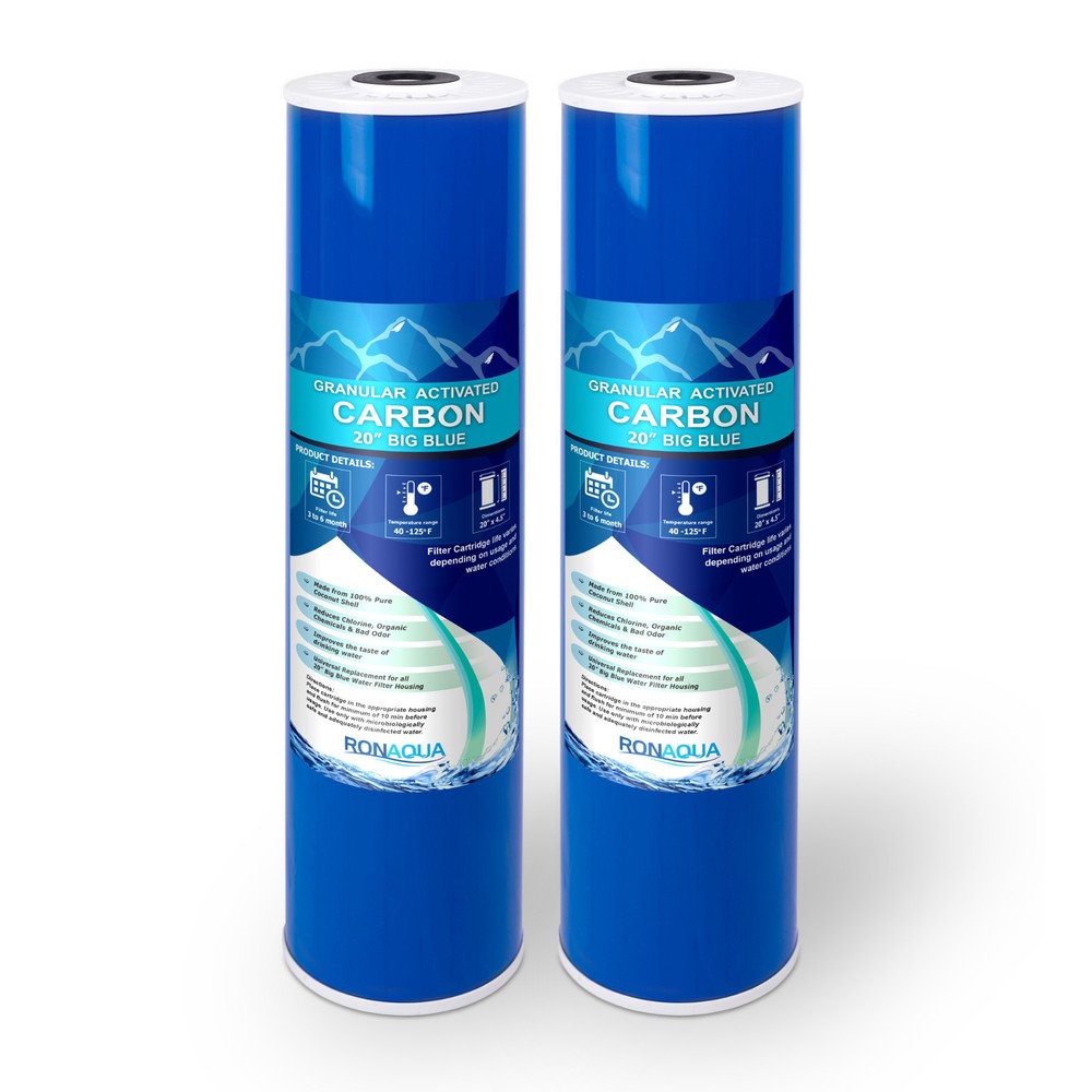 20" Big Blue (GAC) Replacement Water Filters (2 Pcs) 4.5” x 20” Cartridges