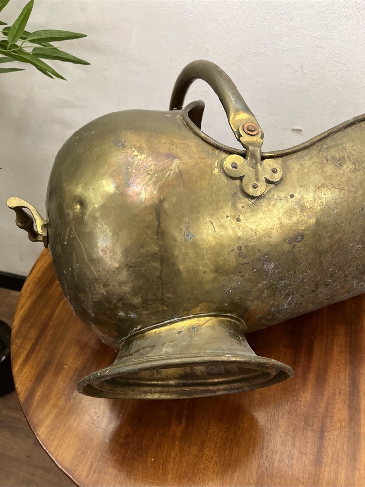 Victorian Brass Helmet Coal Scuttle