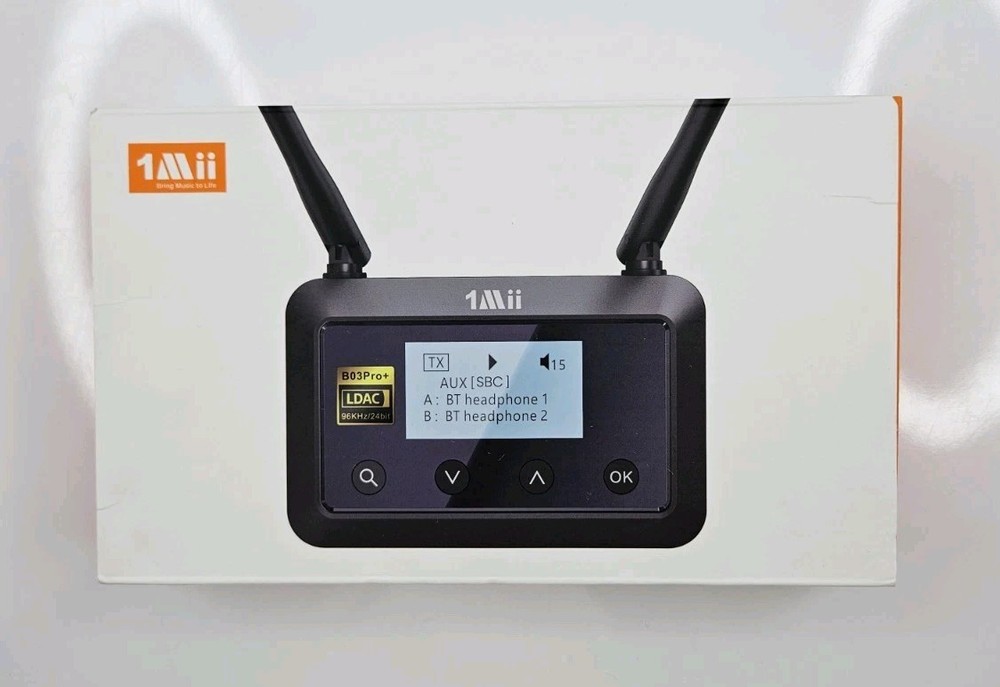 1Mii B03Pro+ Bluetooth 5.3 Transmitter Receiver LDAC Long Range TV Audio