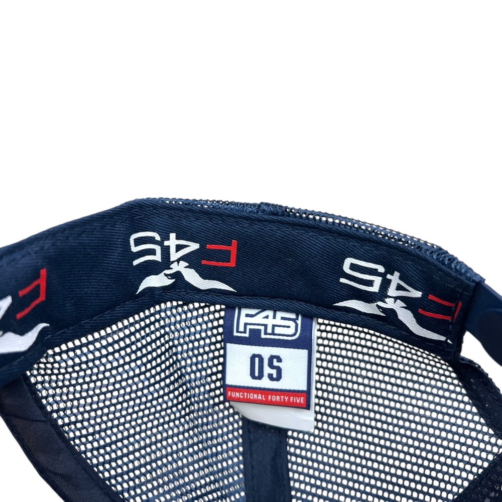 Functional 45 Training Baseball Cap TruckerHat Mesh Snapback Blue White Men OSFM