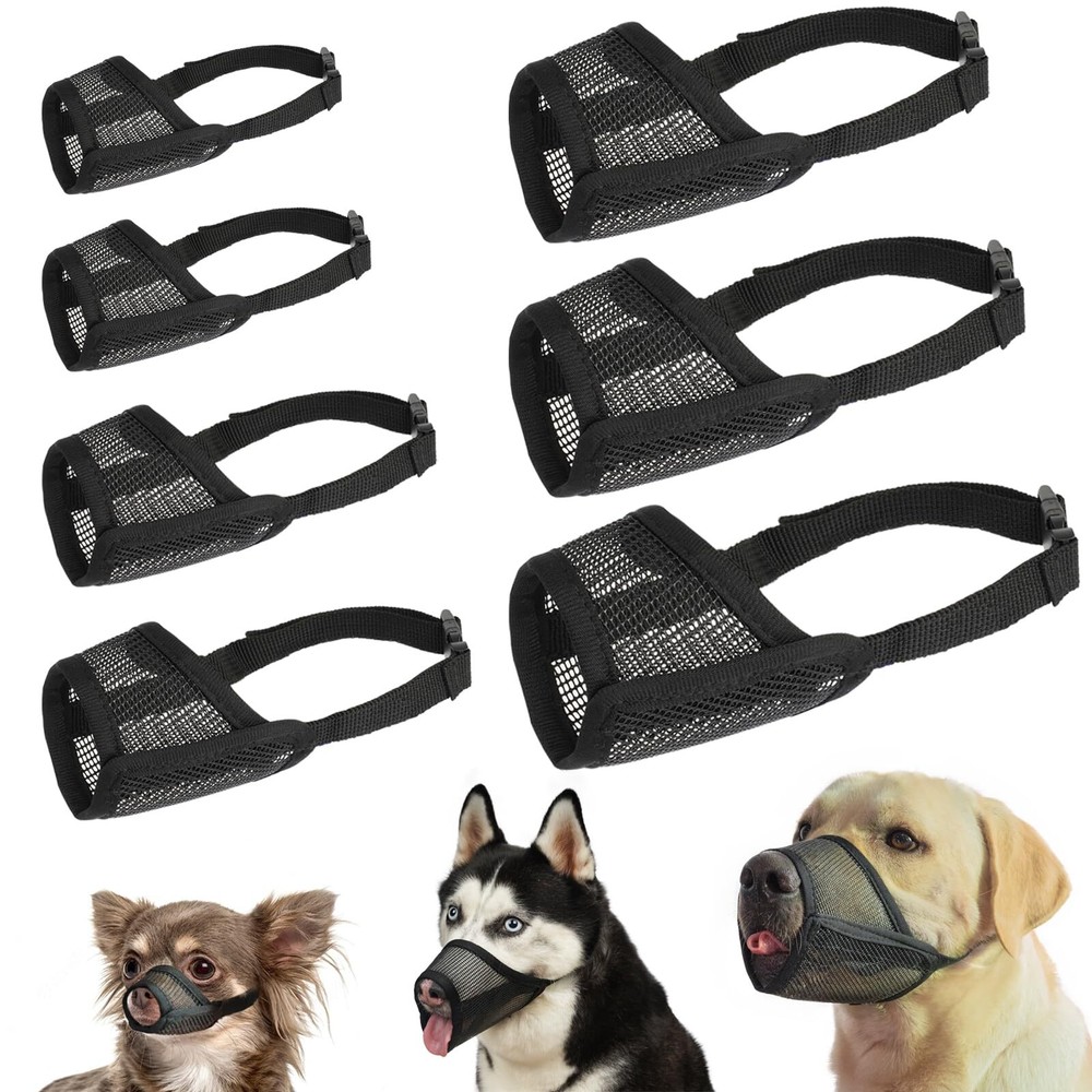 Dog Muzzle Suits for Small Medium Large Dogs Mesh Muzzle Pack for Dogs Anti B...