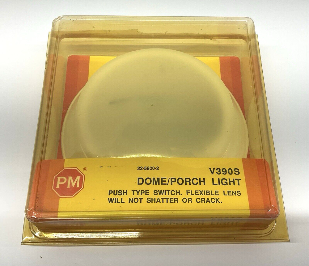 PM V390S Dome Porch Light with Push Switch, 12V