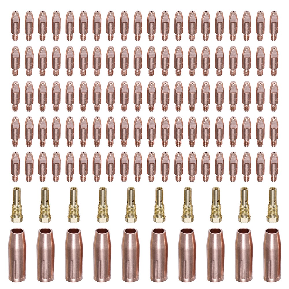 Amico MIG Consumables, 100-pcs .035” Tip, 10-pcs Nozzle, 10-pcs Diffuser