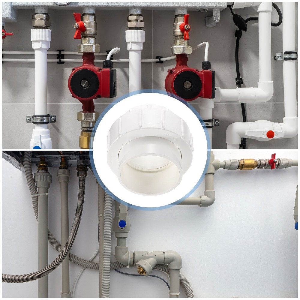 4" Union PVC Coupling Pipe Fitting Adapter, White