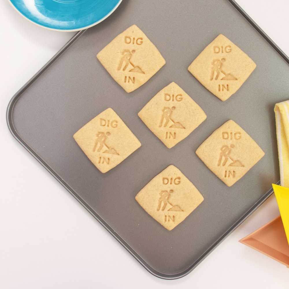 Dig In Signage Cookie Cutter - Construction site excavation demolition builder