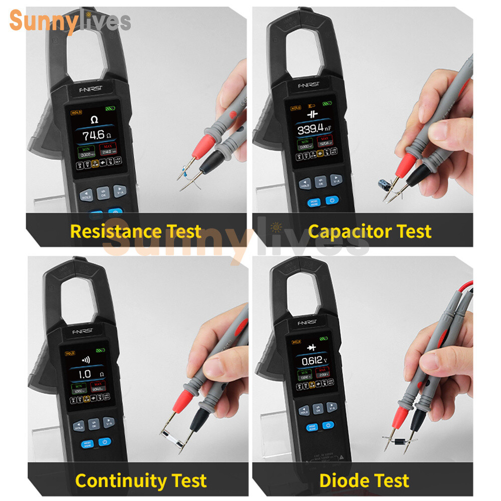 FNIRSI DMC-100 Digital Multimeter Tester AC DC Voltage Current NCV Clamp Meter