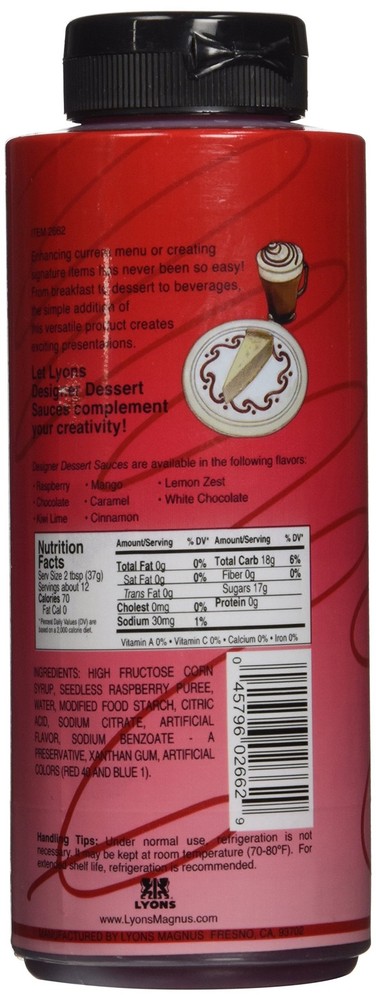 Raspberry Designer Dessert Sauce, 15 oz.