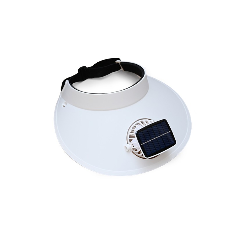 USB & Solar - Powered Visor Fan Hat (Pink/Grey/White)