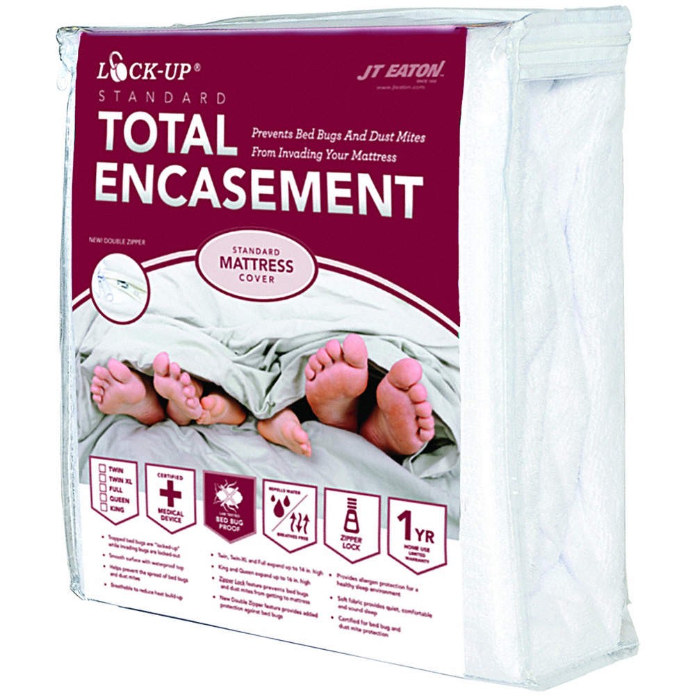 LOCKUP 83KGENC Mattress/Box Spring Protector,76"W,White 38F614