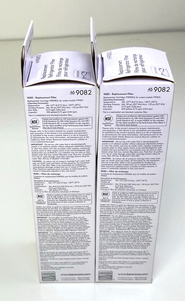 2- New, 9082 Replacement Refrigerator Filter Kenmore 46-9082,46-9903, Free Ship