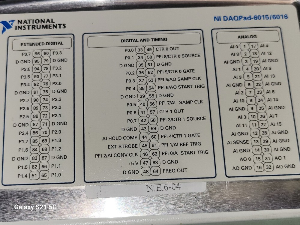National Instruments NI DAQPad-6016+ ADAPTER-USB CABLE + 3 FT SINGLE CABLES