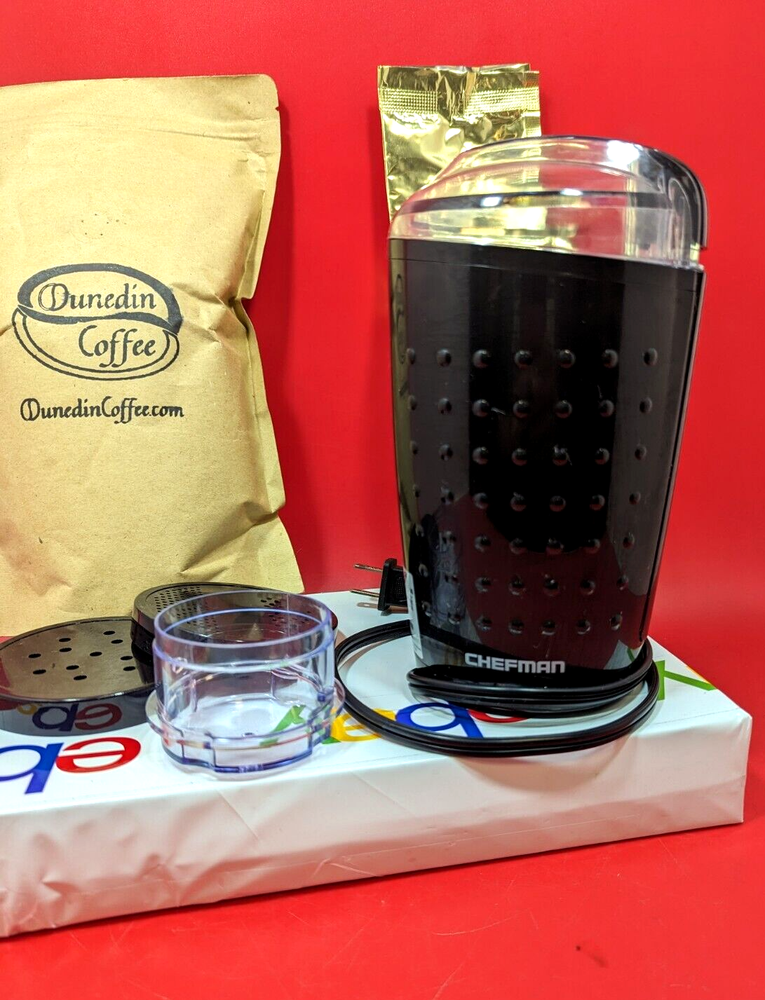 Chefman Electric Coffee Grinder Blk One Touch Grinds Beans, Herbs & Spice Bundle