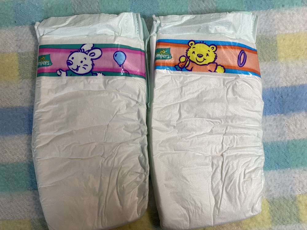 Vintage Tape Tab diapers Medium/Large 4 Count