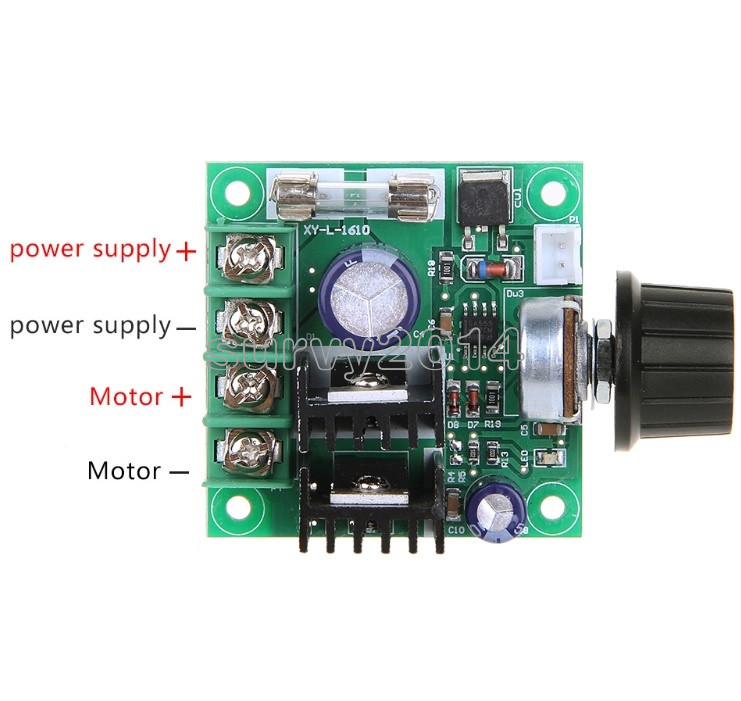 9V~50V 10A PWM DC Motor Speed Control Switch Controller Volt Regulator Dimmer