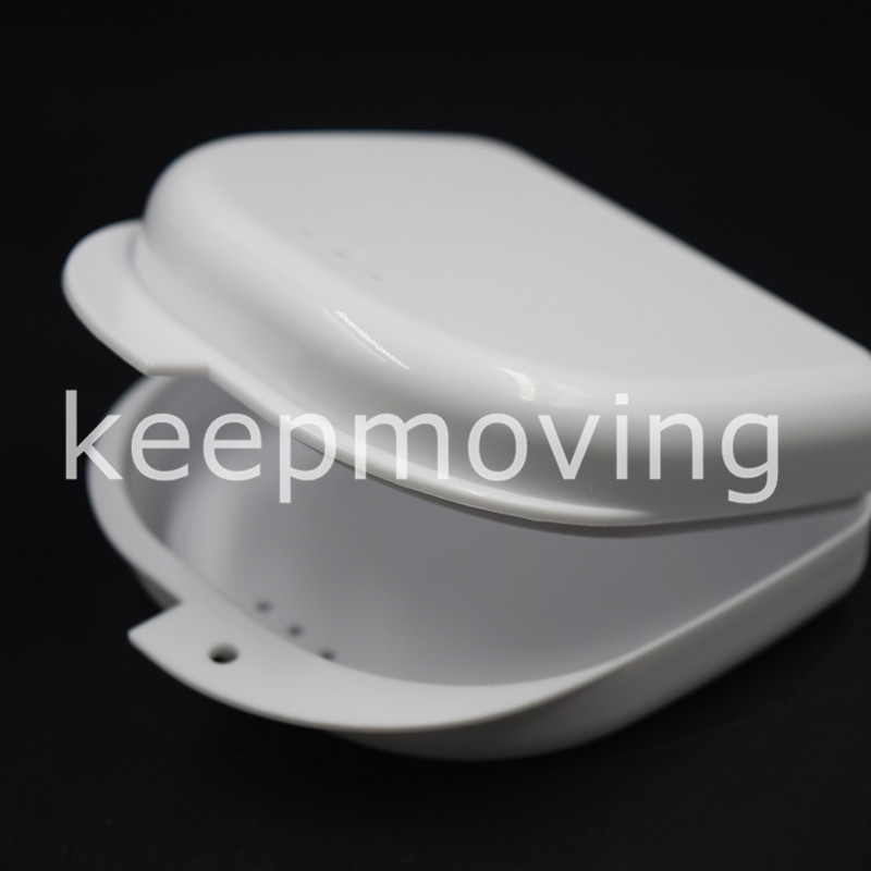 White Dental Orthodontic Retainer Denture Storage Case Box Container 1 Pcs