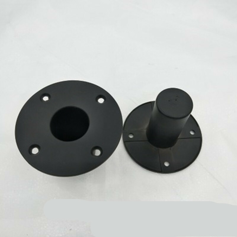 84mm Height Black Metal Circle Speaker Stand Top Hat Pole Mounting Accessory
