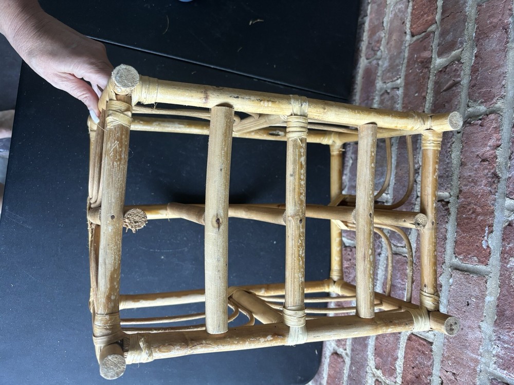 Vintage Boho Bamboo & Rattan Magazine Rack