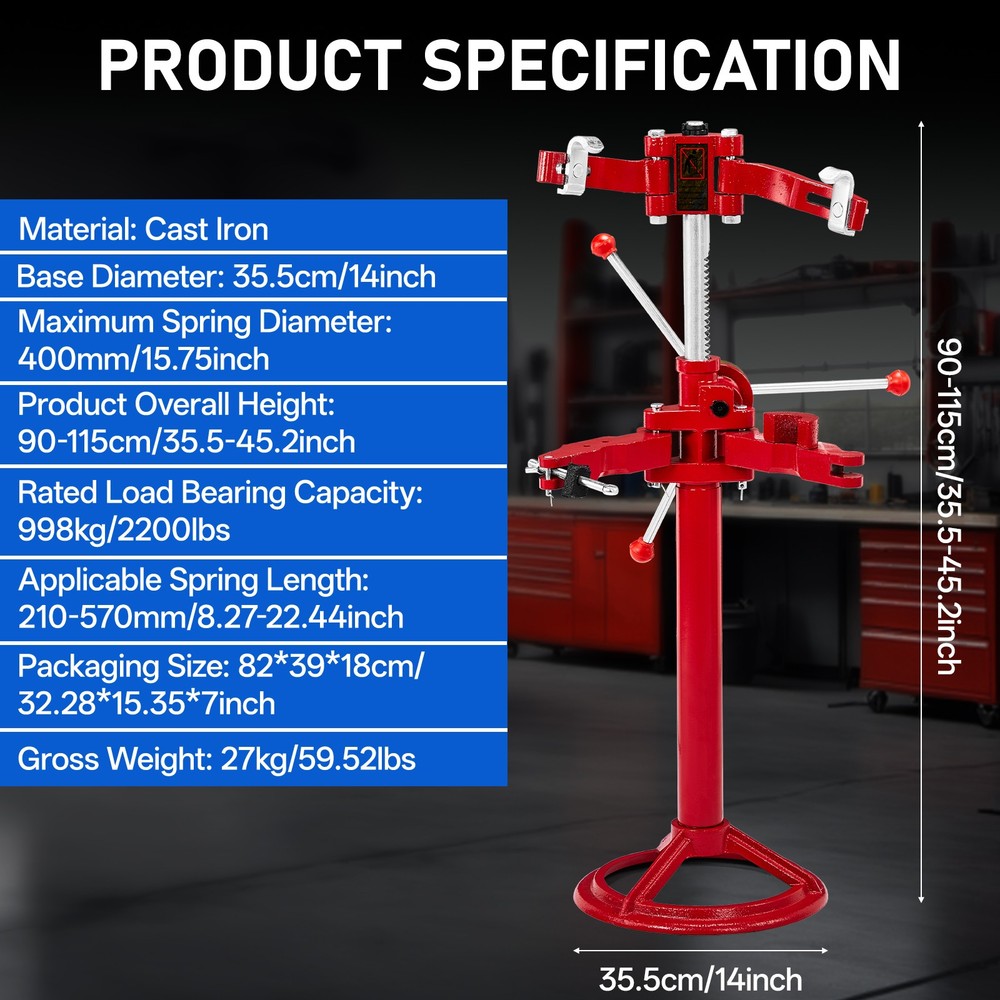 Heavy Duty 2200lbs Strut Spring Compressor Hand Operate Auto Suspension Tool