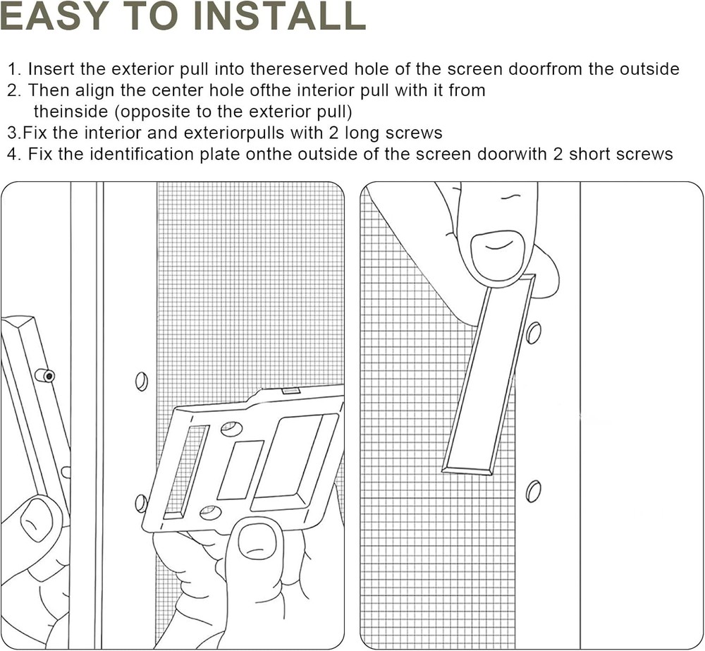 Screen Door Handle Kit for Andersen Doors, Sliding Screen Door and Latches Pull