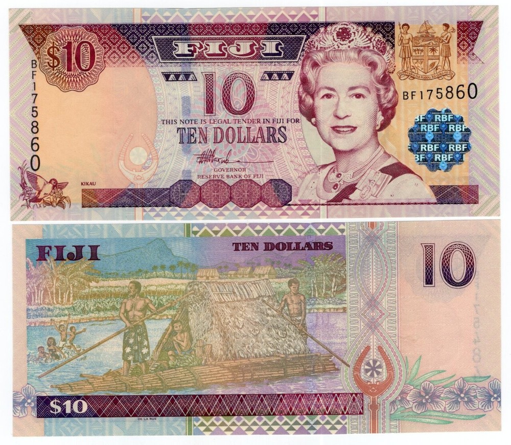 FIJI P-106a 10 Dollars 2002 UNC