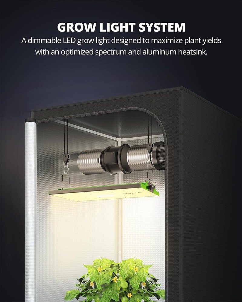 Dimmable Full Spectrum Plant Light, 2x2 Grow Tent