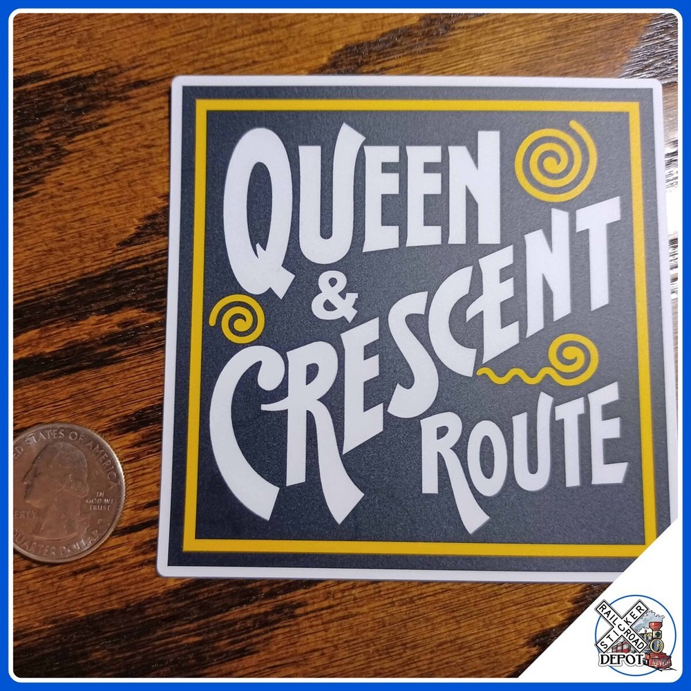 Queen & Crescent Route laminated die-cut vinyl sticker