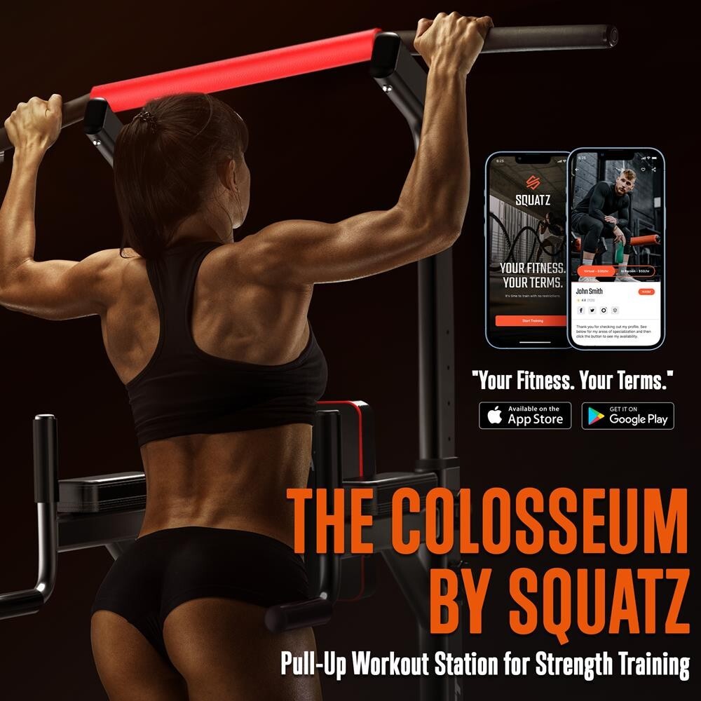 SQUATZ Pull-Up Workout Station for Home Gym Strength Training