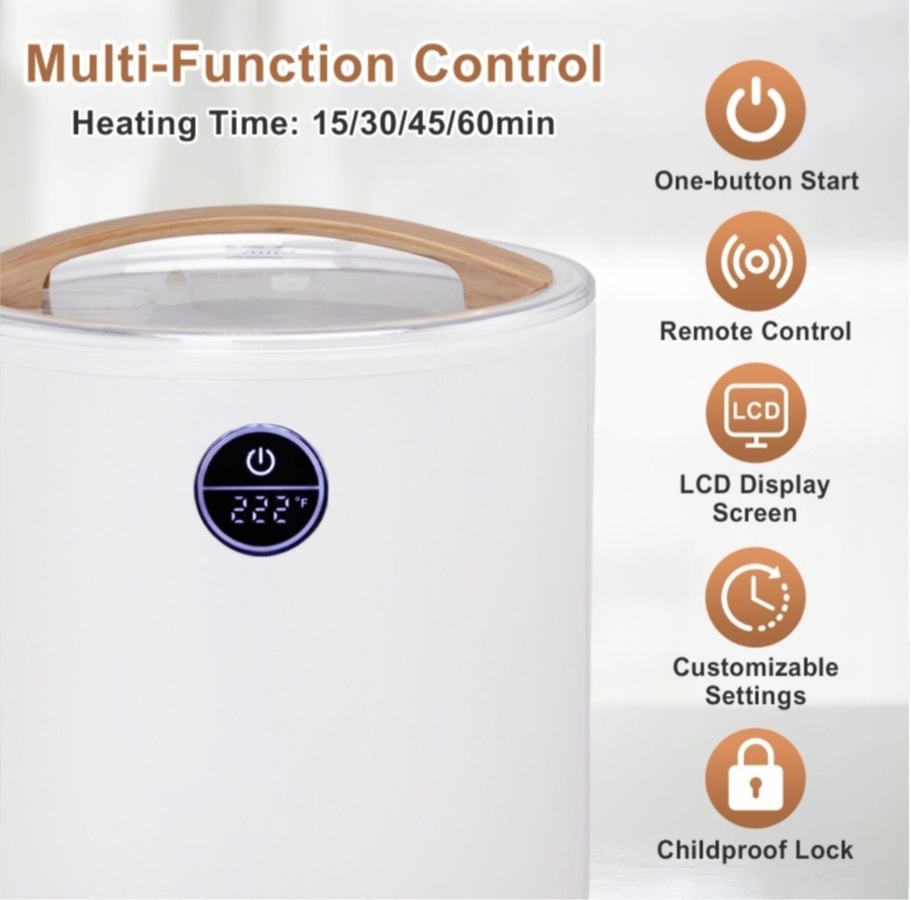 Towel Warmer Bucket Style with Remote Control Adjustable Timer, Child Lock