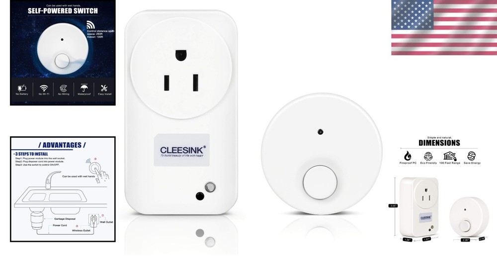 Wireless Self-Powered Garbage Disposal Switch Kit