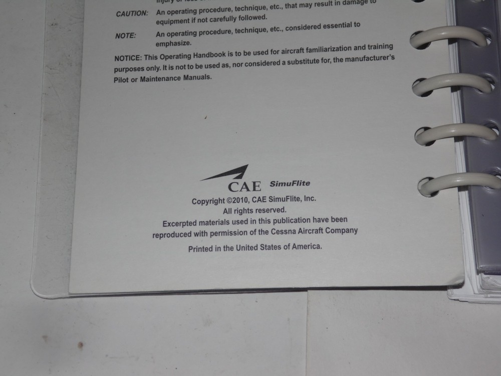 CAE Citation V Operating Handbook 2010