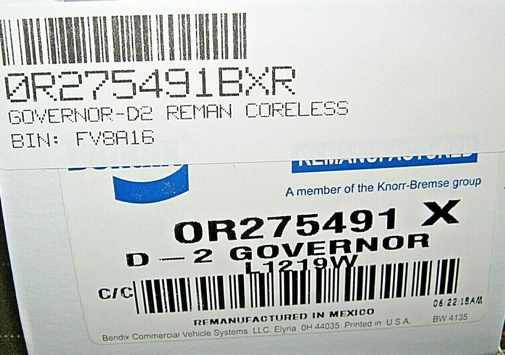 ~NEW BENDIX GOVERNOR - D2 REMAN CORELESS ~ 0R275491