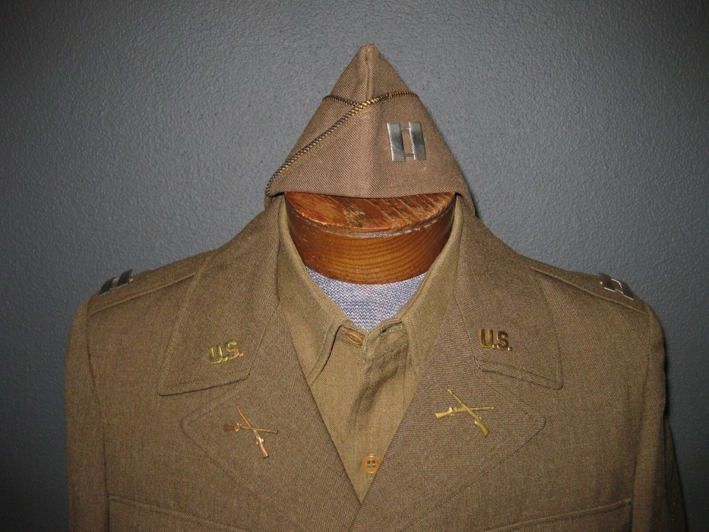 WW2 US Army Uniforme Ike Tunic Jacket Shirt Cap
