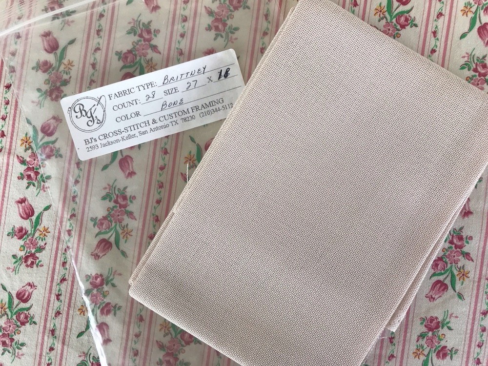 Cross Stitch Fabric Brittney Bone 27" x 18" Count 28 Sewing Studio