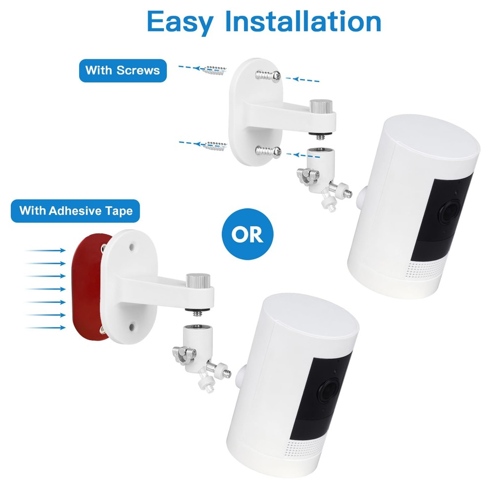 ALERTCAM 2Pack Adjustable Security Wall Mount Bracket for Stick 2Pack, White