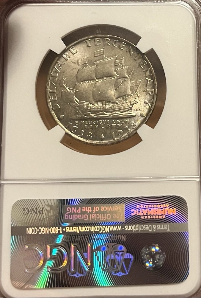 1936 NGC MS65 Delaware Commemorative Half Dollar