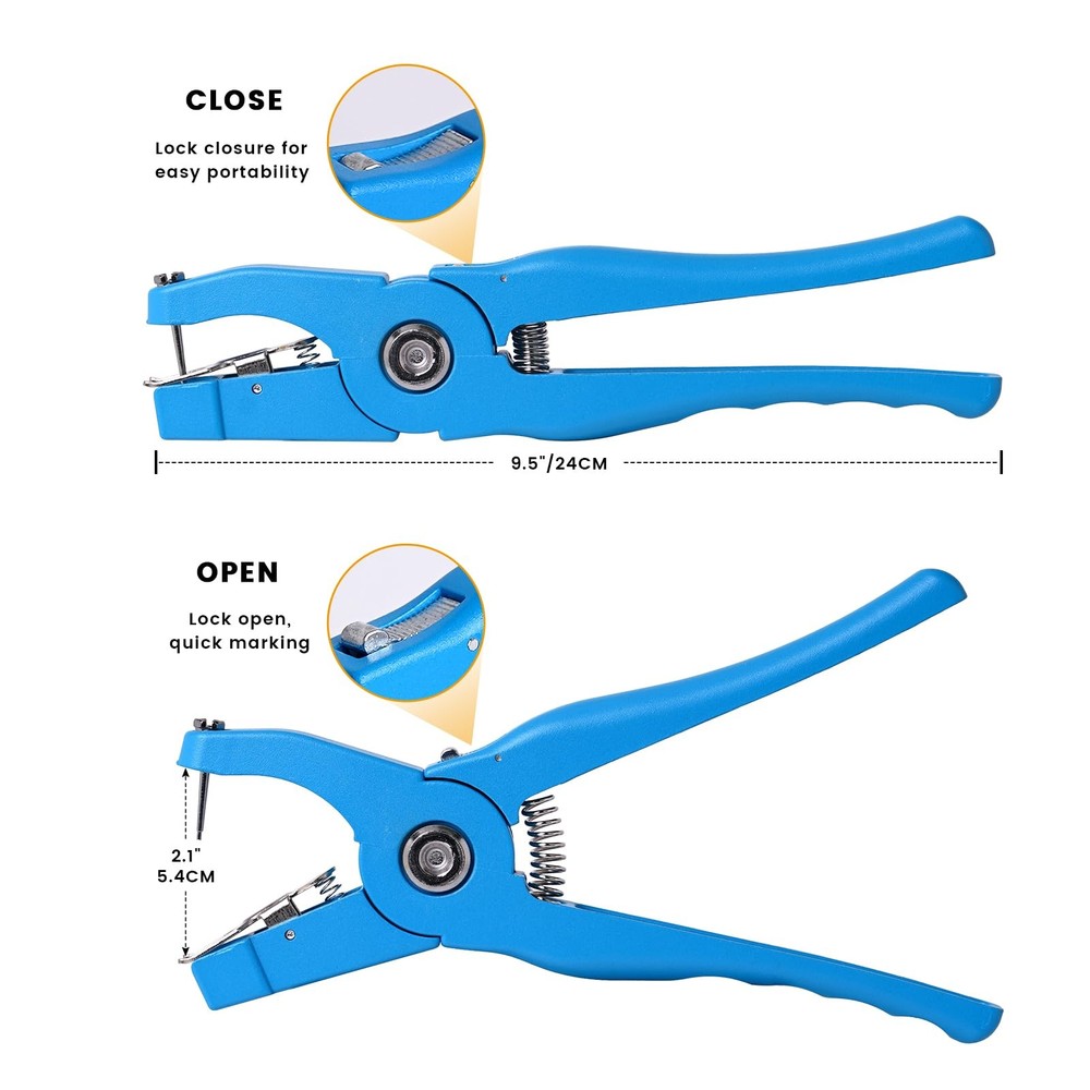 Cattle Ear Tag Applicator Cow Pliers Tagger Universal Blue