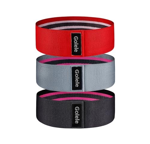 Resistance Bands for Working Out 3 Booty Bands- Light Medium Red/Grey/Black