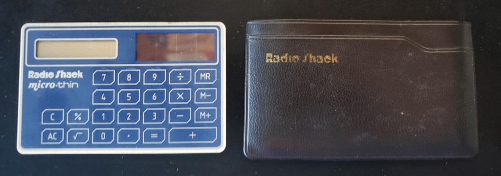 Radio Shack EC-413, Solar-Powered Calculator ~ Micro Thin with Case, Japan