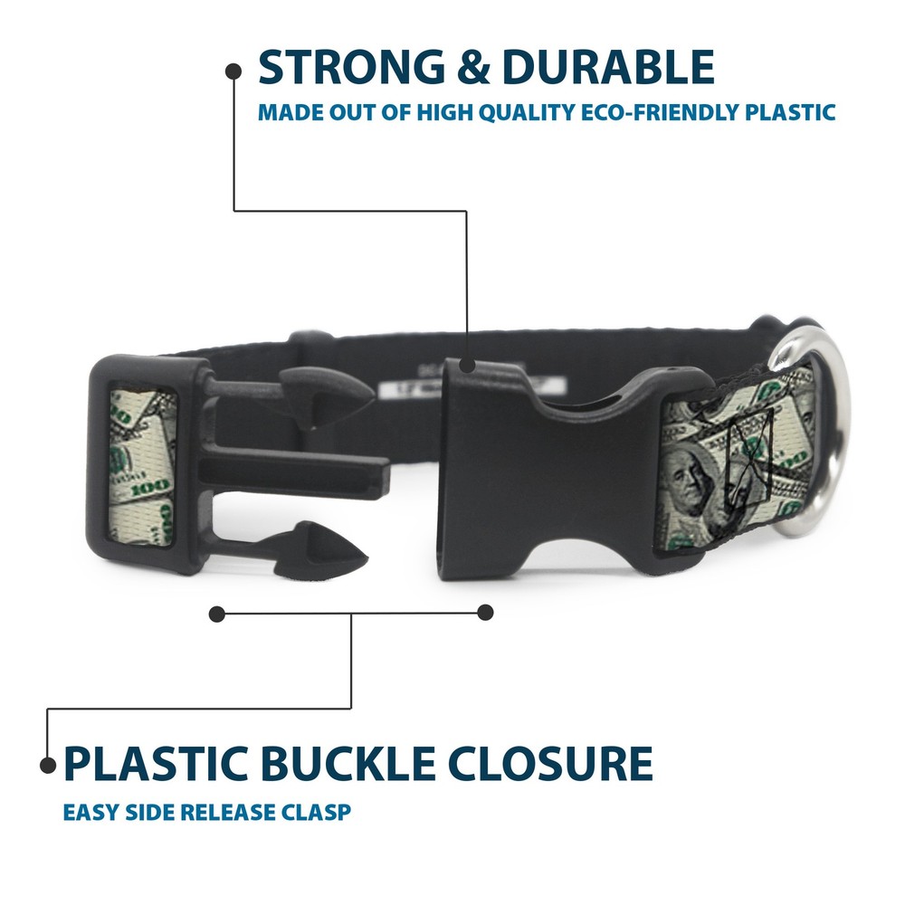 Plastic Clip Collar Benjamins Medium 11-16.5"