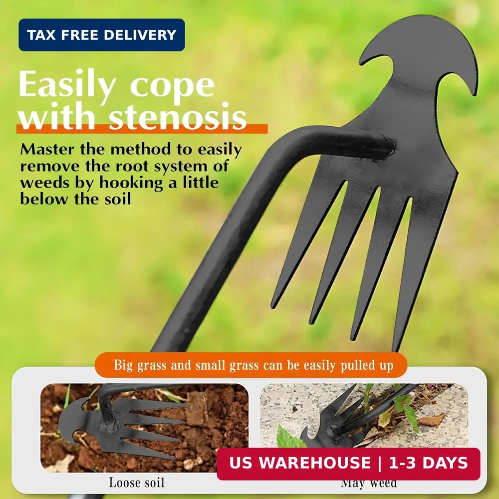 fugit Weed Puller Tool Garden Weed Pulling Tool- 15.7" Portable Garden Weeder, 4