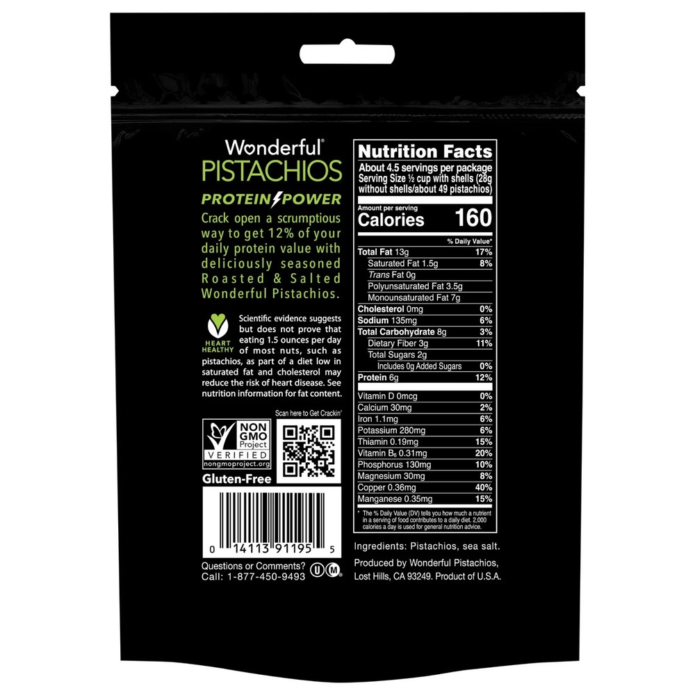 Wonderful Roasted & Salted 4oz Pistachios