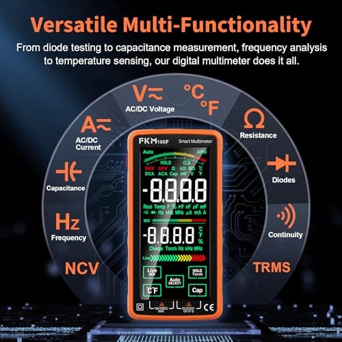 Pro Digital Multimeter, Digital Multimeter（5″ Backlit Color Touch Screen）