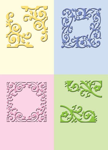 CUTTLEBUG ProvoCraft FORMAL SQUARES 4 EMBOSSING FOLDER