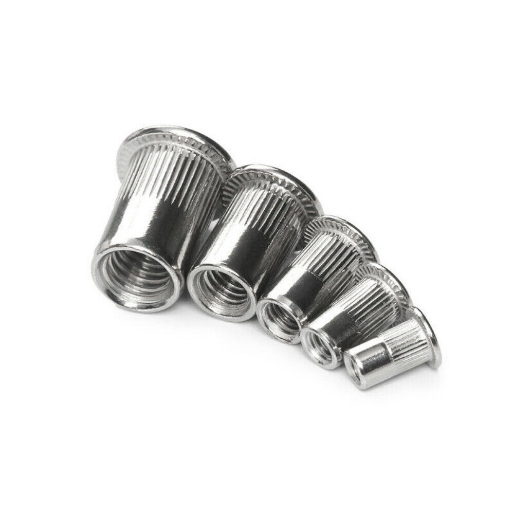 RIVET NUT Flat Head Threaded Insert Aluminum Rivet Nut Rivnut Nutsert Kit 150pcs