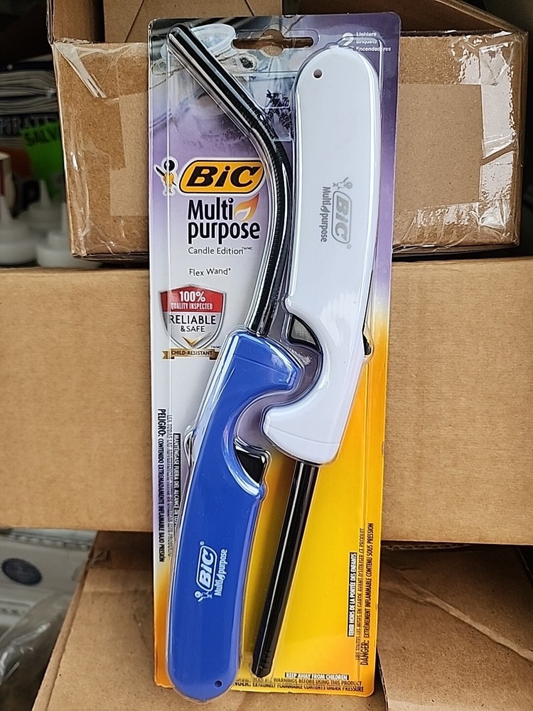 New BIC Multi-Purpose Candle Lighter & Flex Wand Lighter 2-Pack Blue White