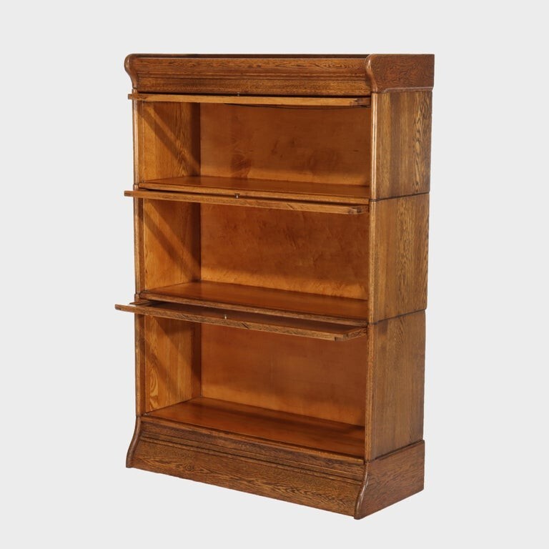 Globe Wernicke School Oak Three Stack Bookcase C1920